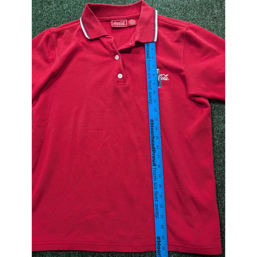 Coca-Cola Brand Red Short Sleeve Polo Shirt Embroidered Logo Women 16W Vintage - Picture 5 of 6